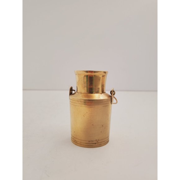 Milk pot / dairy cans / container || Vintage solid brass || small figurine / - Picture 2 of 10